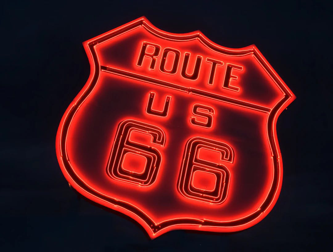 Neon sign at the National Route 66 Museum in Elk City, Oklahoma