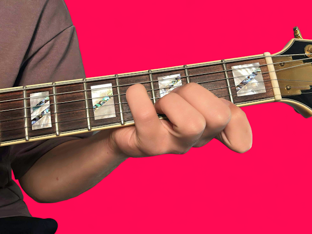F#aug guitar chord with finger positions