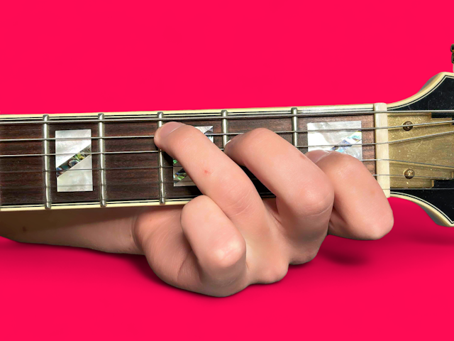Cmaj7#5 guitar chord with finger positions