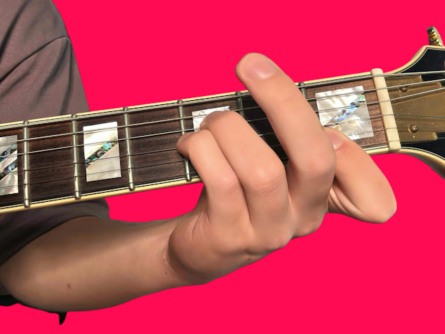 F7sus4 guitar chord with finger positions