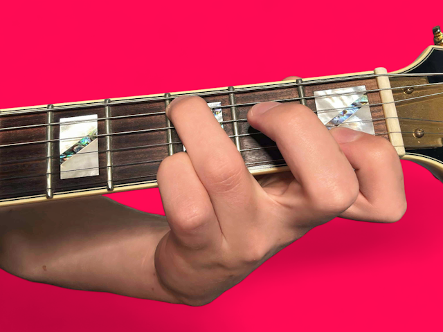 Csus4 guitar chord with finger positions