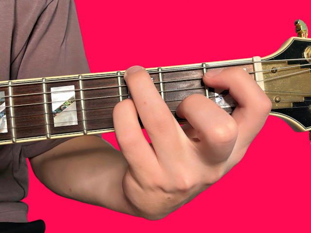 Gdim guitar chord with finger positions