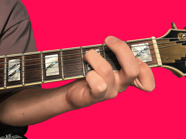 Fsus4 guitar chord with finger positions