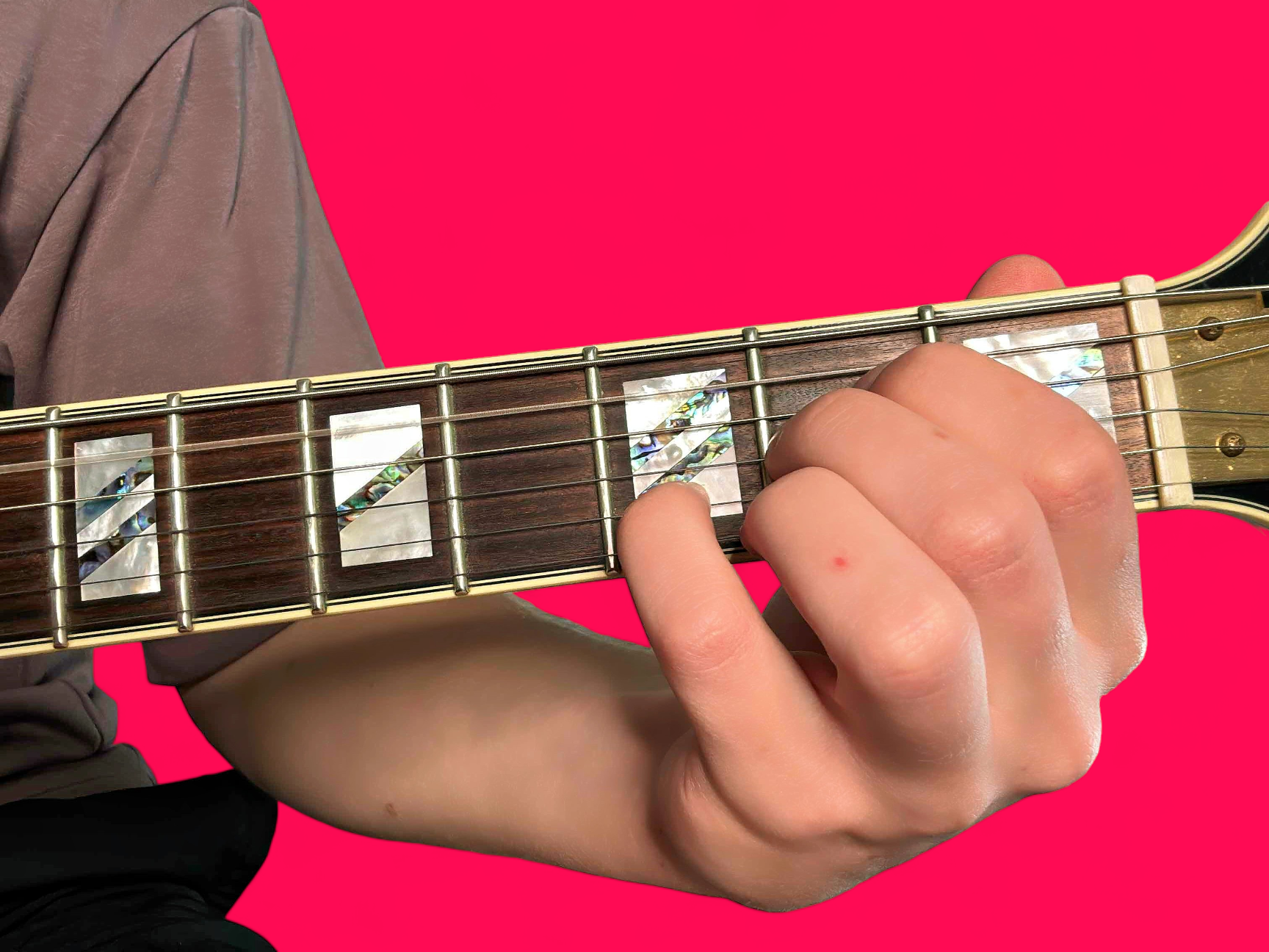 Asus4 guitar chord with finger positions