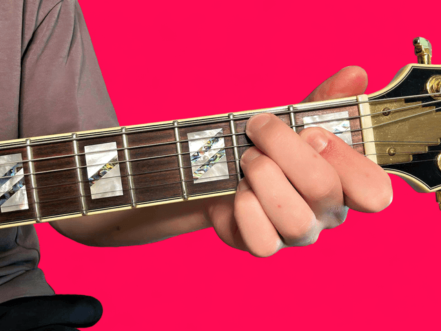 B7b9 guitar chord with finger positions