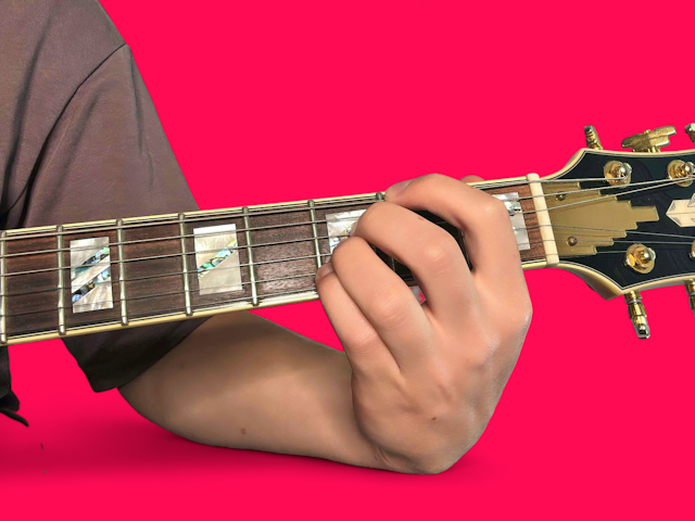 F#maj9 guitar chord with finger positions