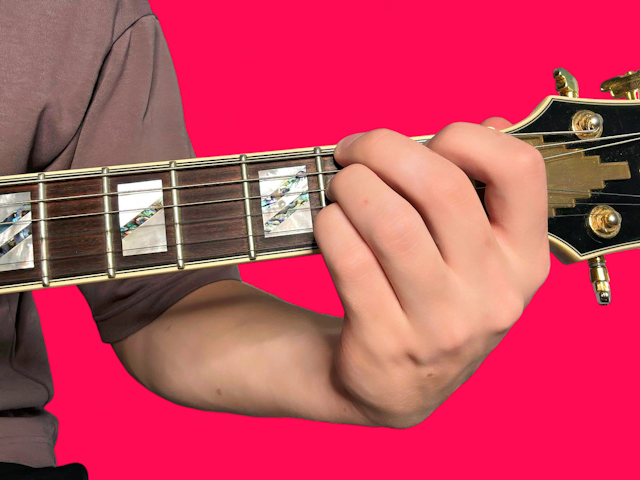 F#7b9 guitar chord with finger positions