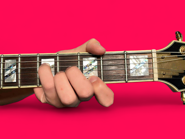 Ebaug guitar chord with finger positions