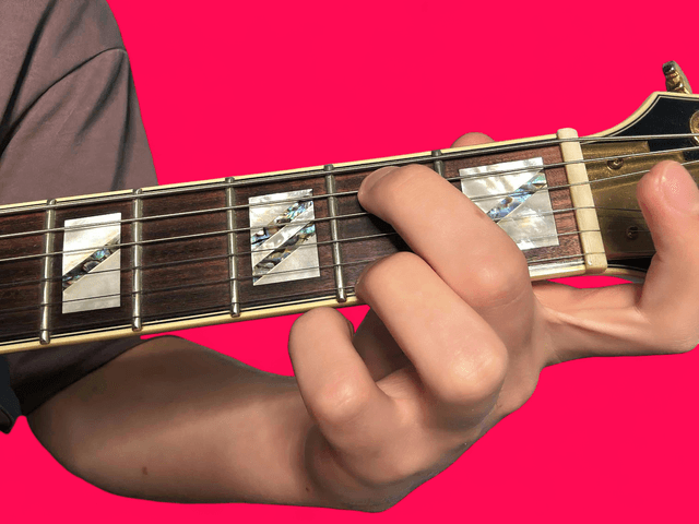 Em11 guitar chord with finger positions