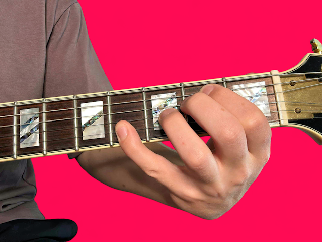 Bmaj13 guitar chord with finger positions