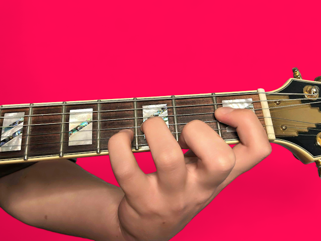 Eb minor guitar chord with finger positions