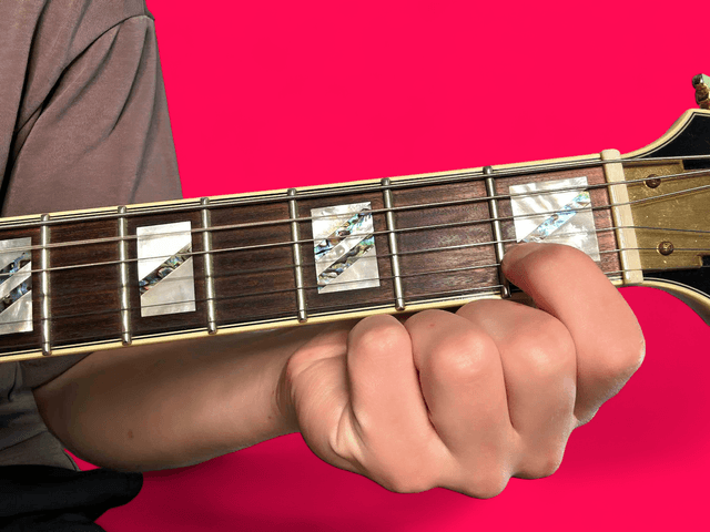 Am11 guitar chord with finger positions