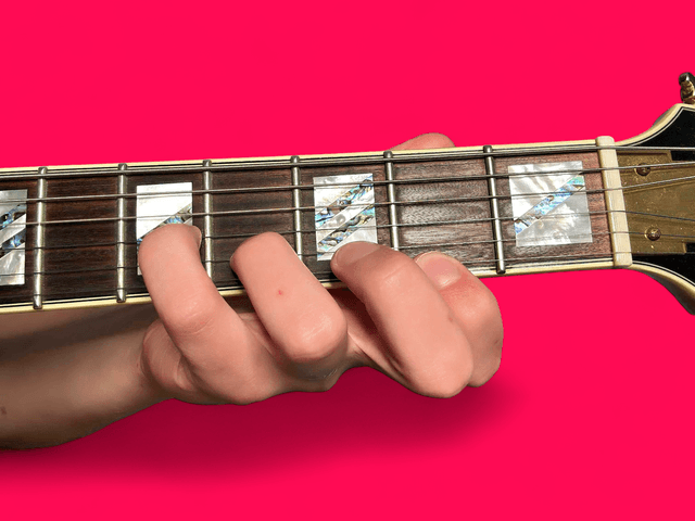 D7b9 guitar chord with finger positions