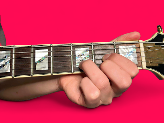D major over A guitar chord with finger positions