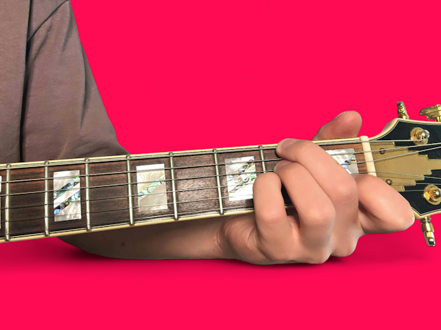 F#m7b5 guitar chord with finger positions