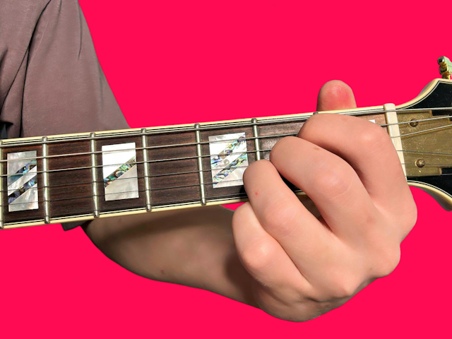 A major guitar chord with finger positions