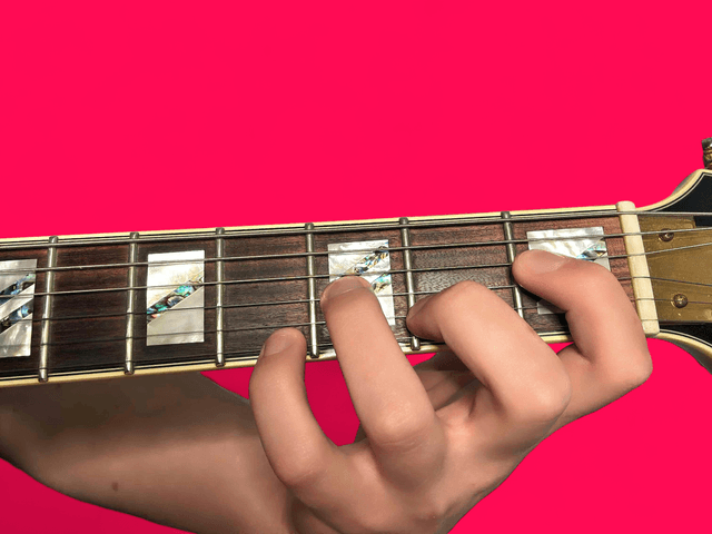 Eb7sus4 guitar chord with finger positions