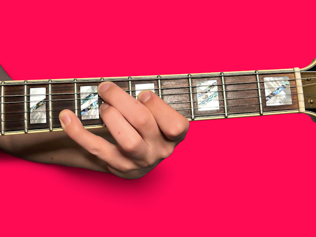 Eb13 guitar chord with finger positions