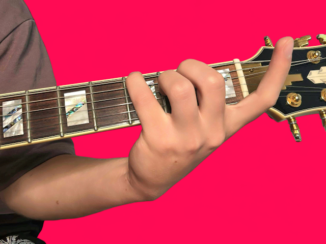 E minor over G# guitar chord with finger positions