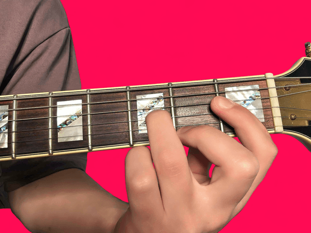 Ebm7 guitar chord with finger positions