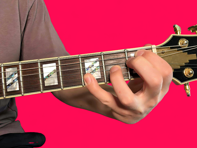 Bbmaj13 guitar chord with finger positions