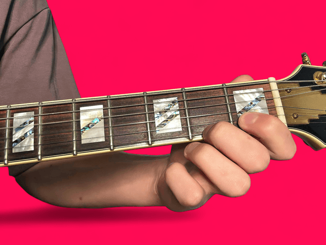 D11 guitar chord with finger positions