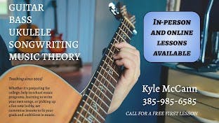 Kyle James McCann's Music, Guitar, Bass, and Ukulele lessons